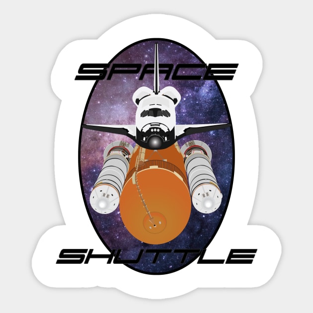 the space shuttle Sticker by wet_chicken_lip